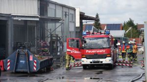 Brand auf Recyclinghof in Holzgerlingen: Feuerwehr war schnell vor Ort
