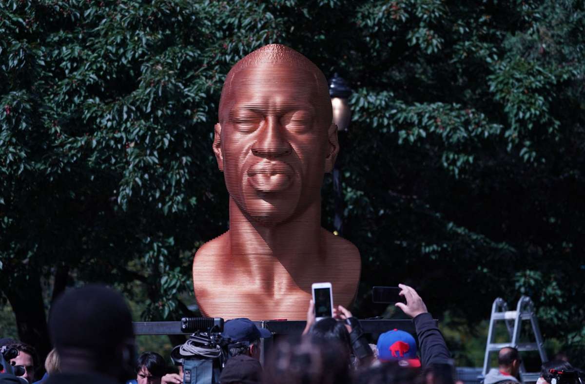 Die Statue steht seit dem 30. September in New York. Foto: AFP/BRYAN R. SMITH