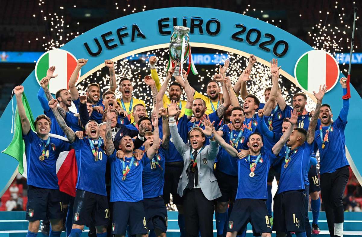 Großer Jubel beim neuen Europameister Italien. Foto: AFP/MICHAEL REGAN