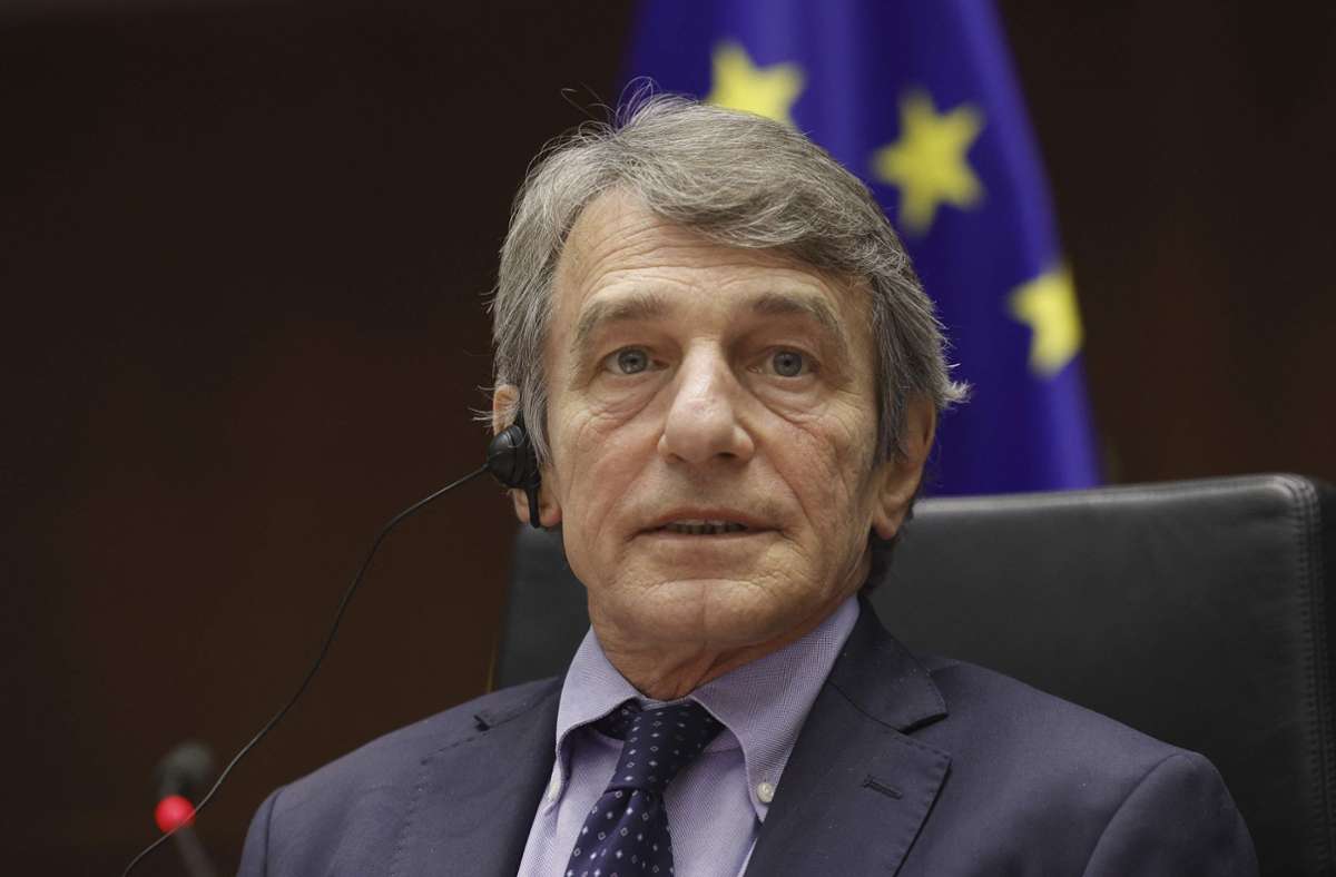 EU-Parlamentspräsident David Sassoli gehört zu den Betroffenen der Strafmaßnahmen. (Archivbild) Foto: AFP/OLIVIER MATTHYS