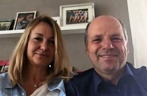 Sabine Becker und Martin Hahn im Videochat mit unserer Zeitung. Foto: Screenshot