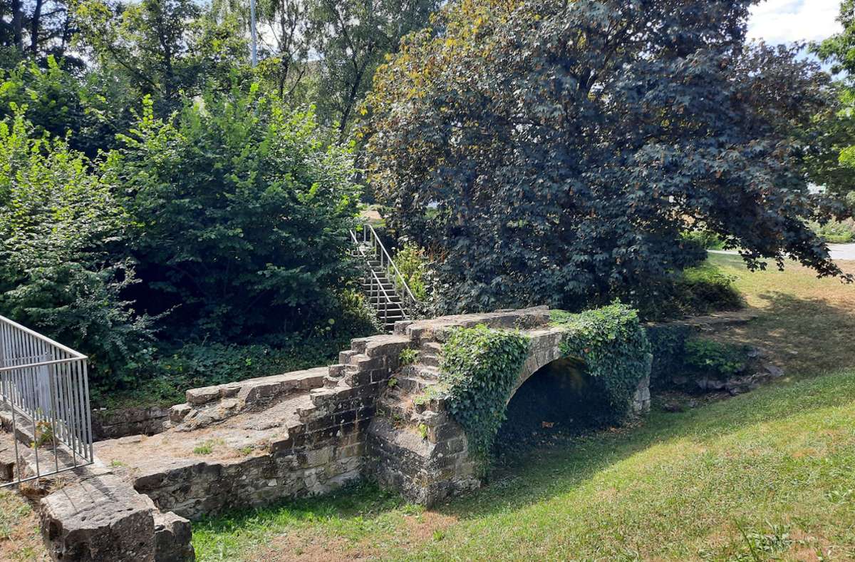 Freigelegte Reste der Bastion im Schlossgarten