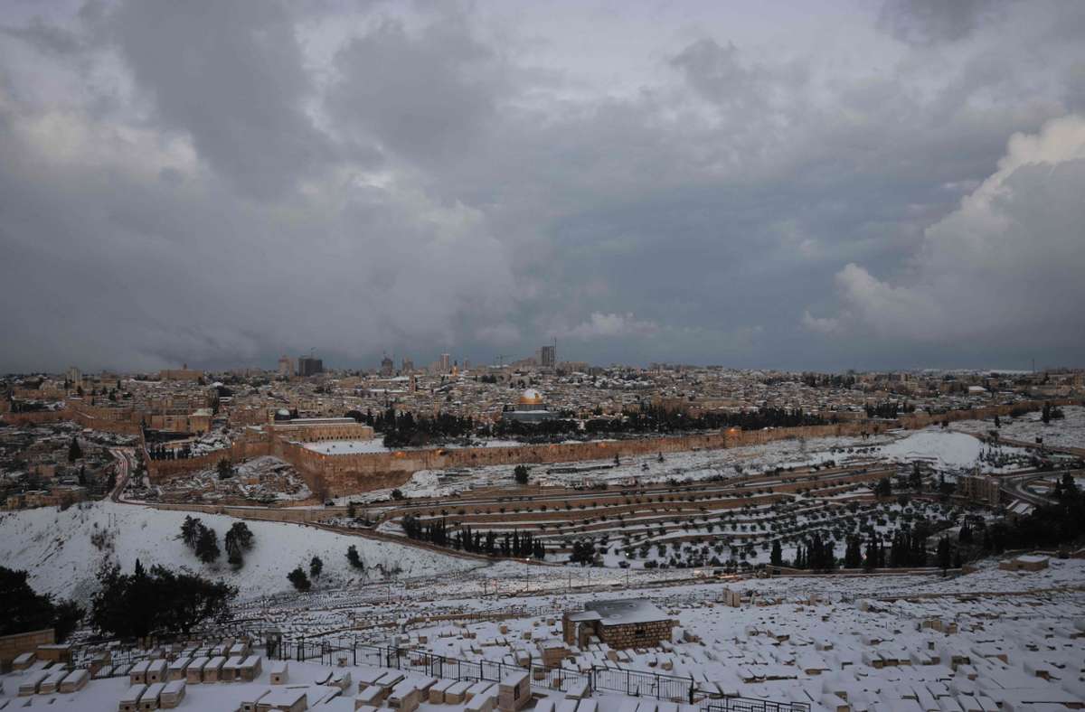 Der Wintersturm Elpis überzog  Teile Israels und des Westjordanlands mit einer Schneedecke.