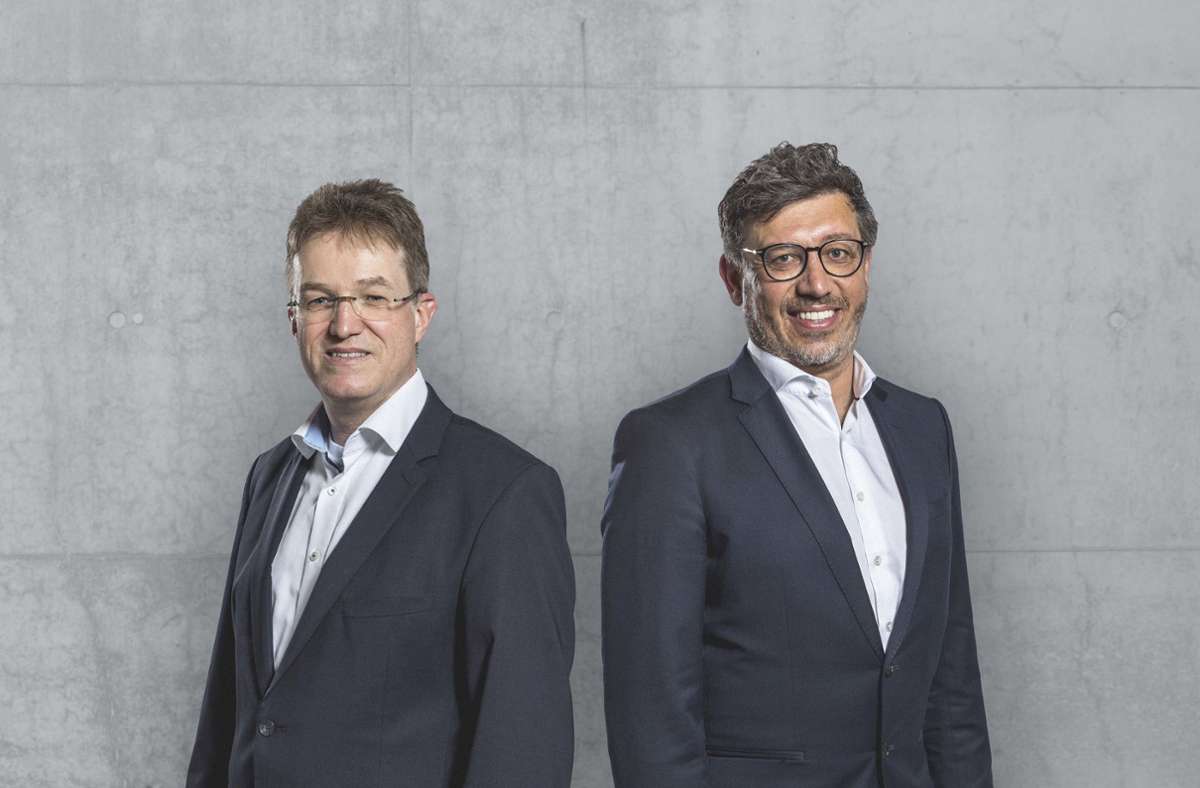 Sie stehen am 18. Juli auf der Mitgliederversammlung als Präsidentschaftskandidaten des VfB Stuttgart zur Wahl: Pierre-Enric Steiger (links) und Claus Vogt