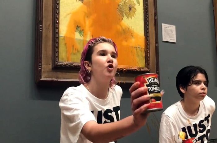 National Gallery in London: Aktivistinnen bewerfen van-Gogh-Gemälde mit Tomatensuppe