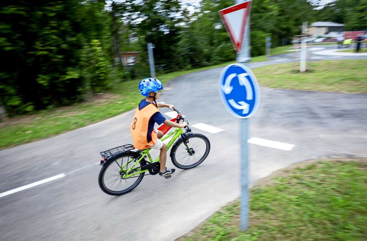 Verkehrsübungsplatz in Alfdorf: Ein Schonraum für junge Radfahrer