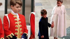 Prinz George trägt die Schleppe, Charlotte bändigt Louis