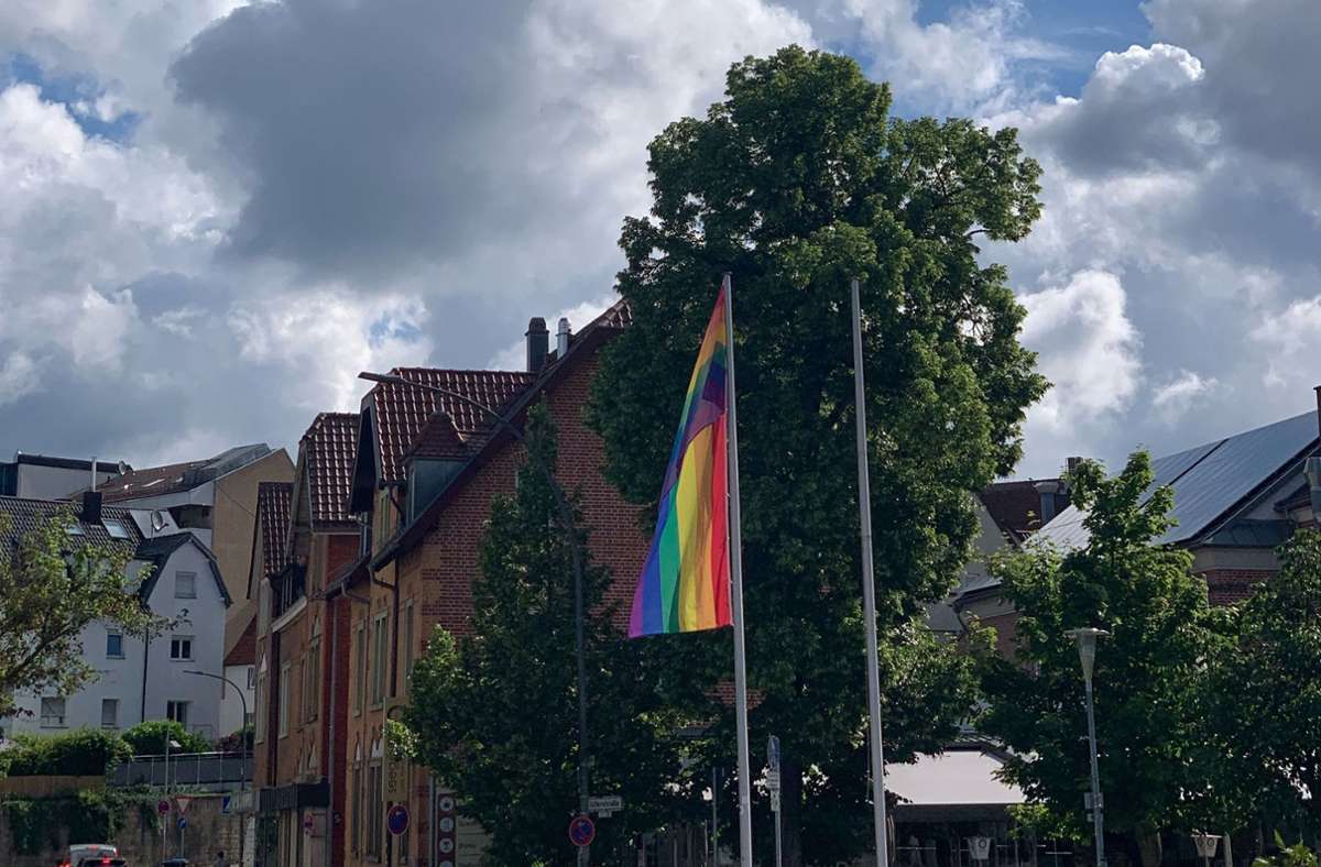 Die Stadt Böblingen hat am Alten Rathaus, an der Alba-Brücke und am Dagersheimer Bezirksamt Regenbogenflaggen gehisst.