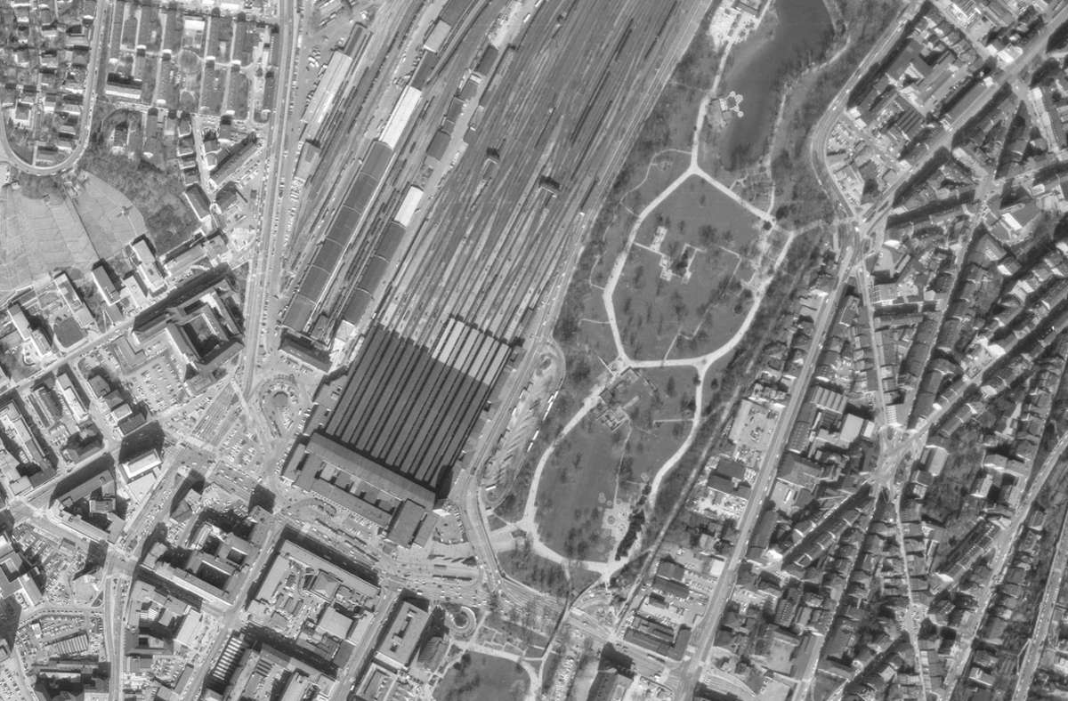 Die Gegend um den Stuttgarter Hauptahnhof hat sich seit 1968 stark verändert. Foto: Landesarchiv/EL68IX-2760