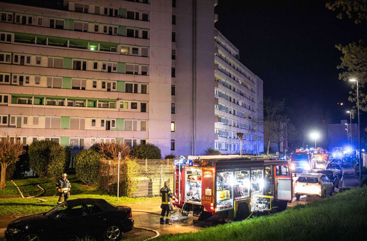 Hochhausbrand in Ludwigsburg: Viel Lob für die Bewohner