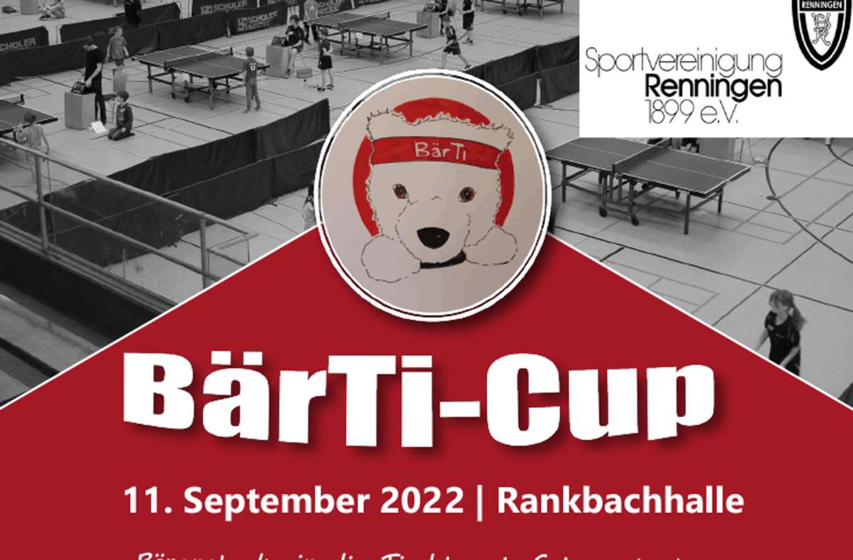 Tischtennis: BärTi-Cup in Renningen erwartet über 100 Teilnehmer aus Nah und Fern
