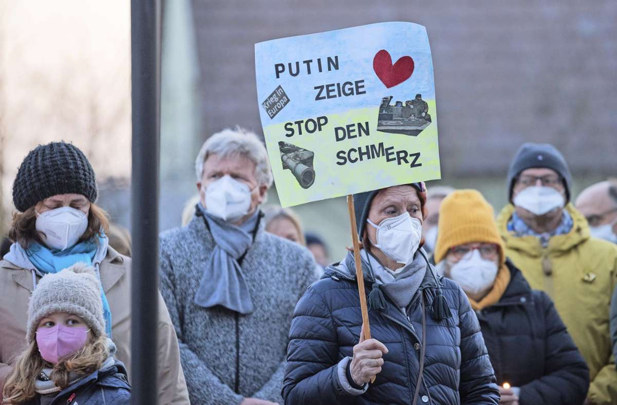 Gegen Ukraine-Krieg: Schönaicher demonstrieren für den Frieden