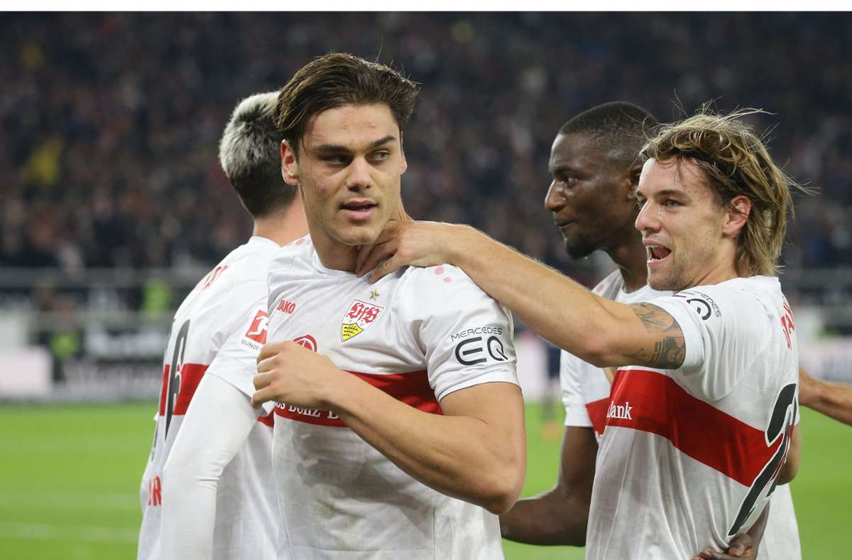 VfB Stuttgart gegen Hertha BSC: So feiern die VfB-Profis ihren Sieg im Netz