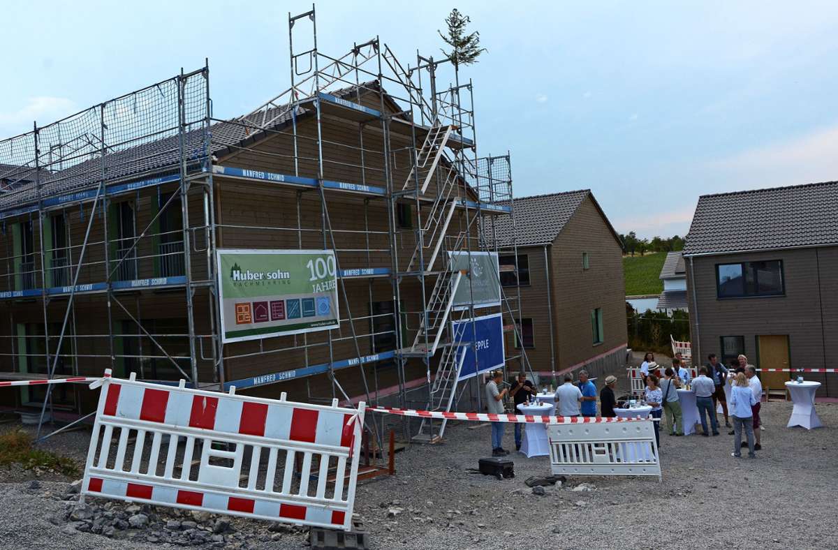 Wohnungsbau in Musberg: Richtfest für ein einst umstrittenes Wohngebiet