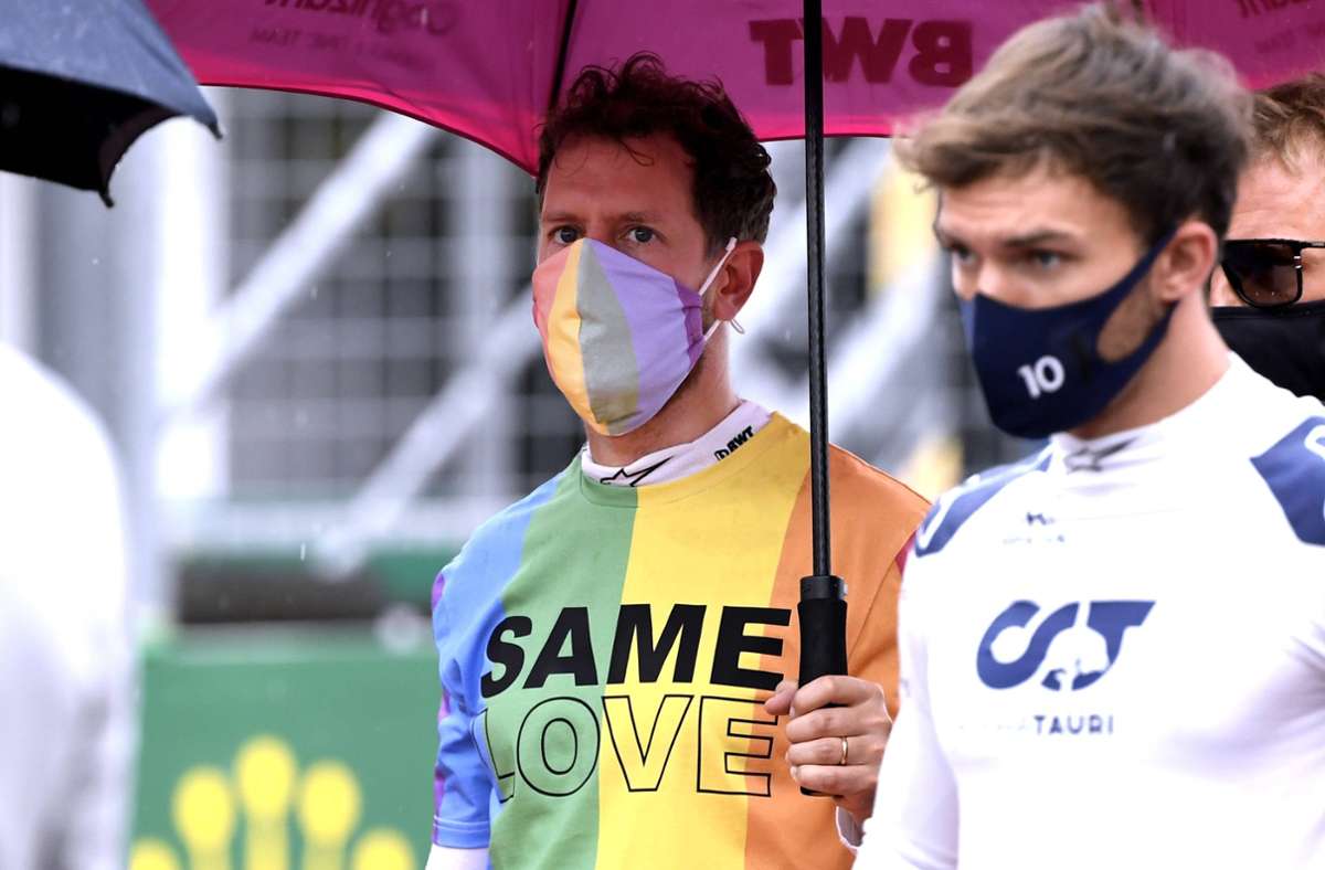 Formel-1-Rennen in Ungarn: Wegen Regenbogen-T-Shirt – Hamilton lobt Vettel