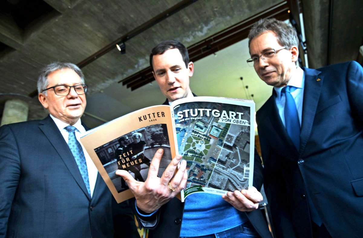 Dieter Ziesel, Jan Georg Plavec  und Gerald Maier (v. l.) mit dem Magazin