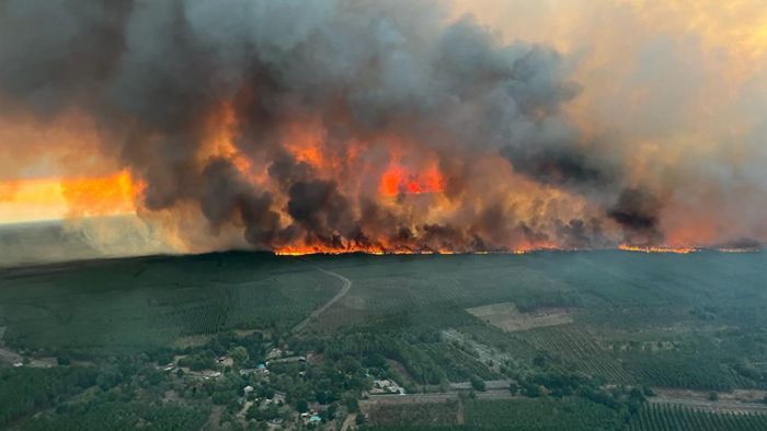 Frankreich: Schwerer Waldbrand am Atlantik flammt wieder auf