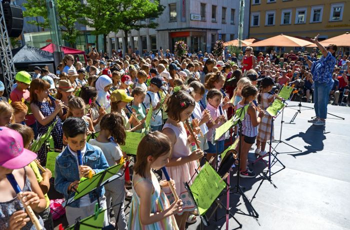 Landes-Musik-Festival in Göppingen: Blockflöten statt Autos in der Innenstadt