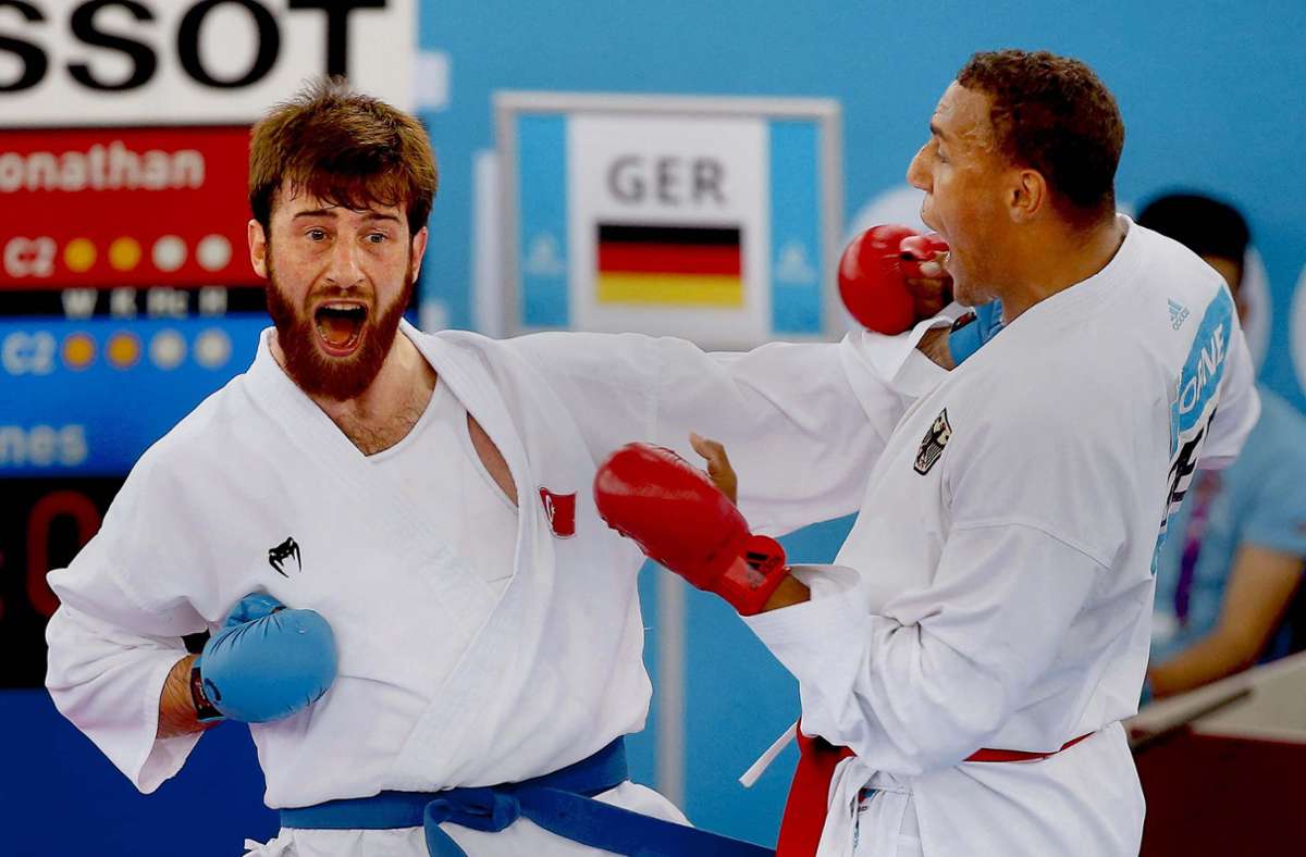 Karate ist erstmals im olympischen Wettkampfprogramm enthalten. Die deutschen  Medaillenhoffnungen ruhen auf dem Welt-und Europameister Jonathan Horne (rechts).