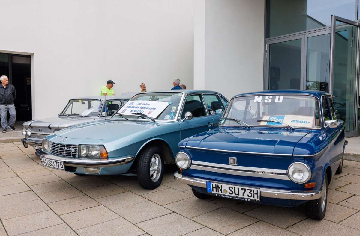 Im Mittelpunkt stand alte Autobauerkunst aus Neckarsulm: NSU feiert den 150. Geburtstag.