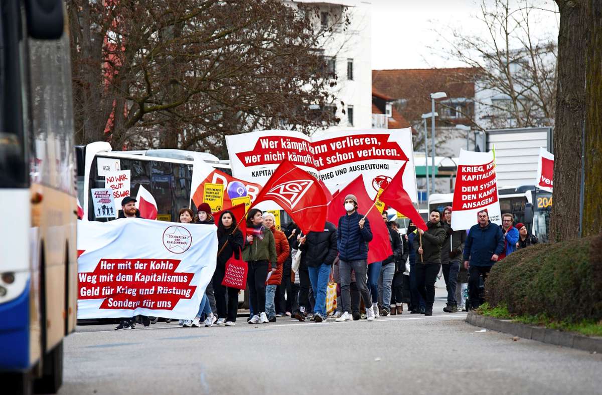 Demo in Waiblingen: Laute Kritik an Krieg und Kapitalismus