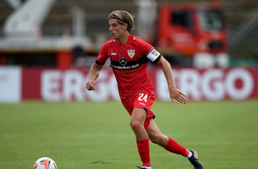 Borna Sosa ist der Spieler des Spiels beim VfB Stuttgart. Foto: Pressefoto Baumann/Cathrin Mueller