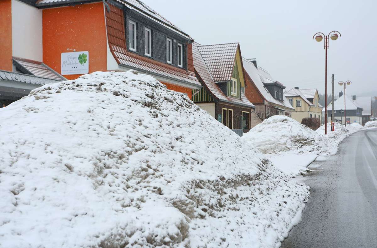 Schneeberge in Sachsen-Anhalt: Starker Schneefall ist für Norddeutschland erwartet.