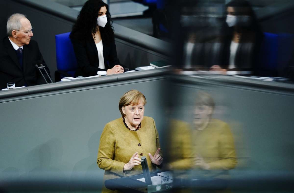 Angela Merkel im Bundestag: So verteidigt die Bundeskanzlerin die Verlängerung des Lockdowns