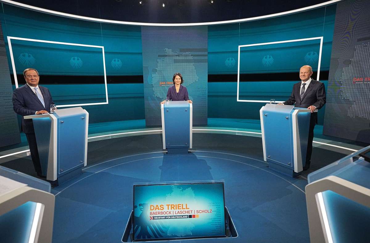 TV-Triell zur Bundestagswahl: Drei Kandidaten, drei Kampfansagen