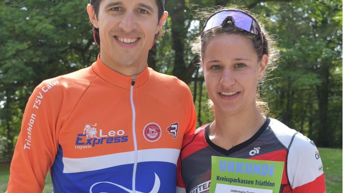 Julian Mutterer und Lea Dehner gewinnen den Jedermann-Triathlon