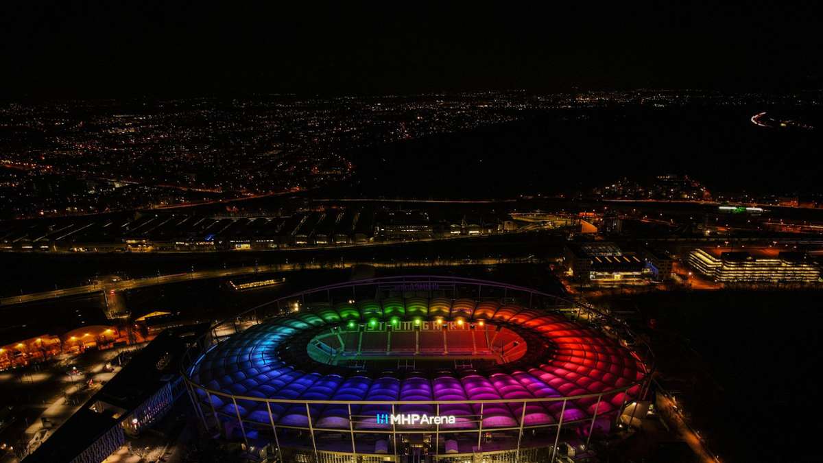 VfB Stuttgart: MHP-Arena in Regenbogenfarben – was es damit auf sich hat