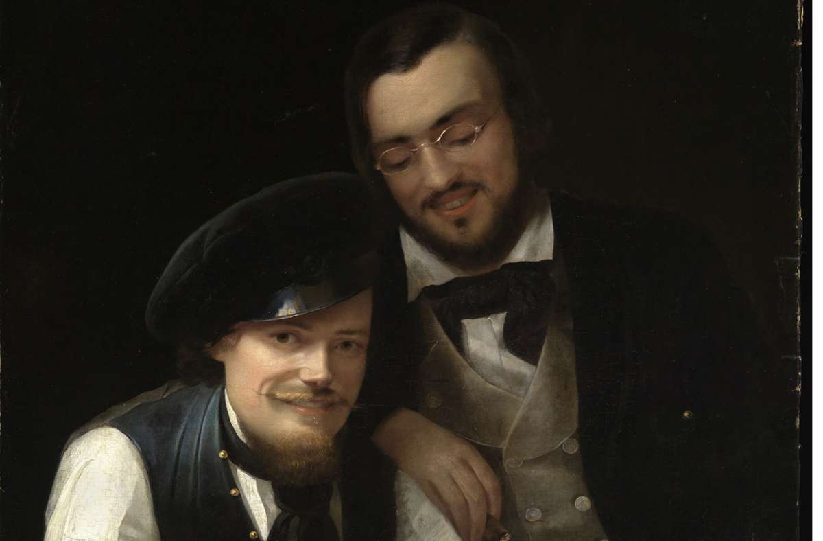 Franz Xaver Winterhalter (sitzend) mit Bruder Hermann im Selbstporträt von 1840