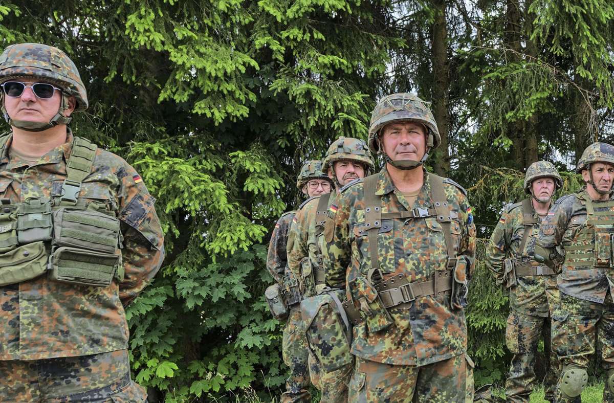 Bundeswehr-Reservisten: Die altgedienten Soldaten trainieren in Stetten
