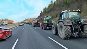 Bauernproteste bremsen die A 81 im Kreis Böblingen aus