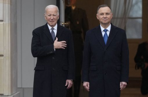 Andrzej Duda (r.), Präsident von Polen, empfing Joe Biden, US-Präsident, im Präsidentenpalast. Foto: dpa/Czarek Sokolowski