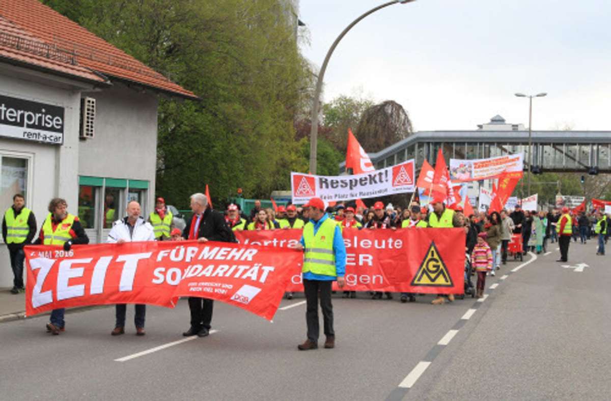 Am 1. Mai in Sindelfingen: Gewerkschaften zeigen wieder Flagge