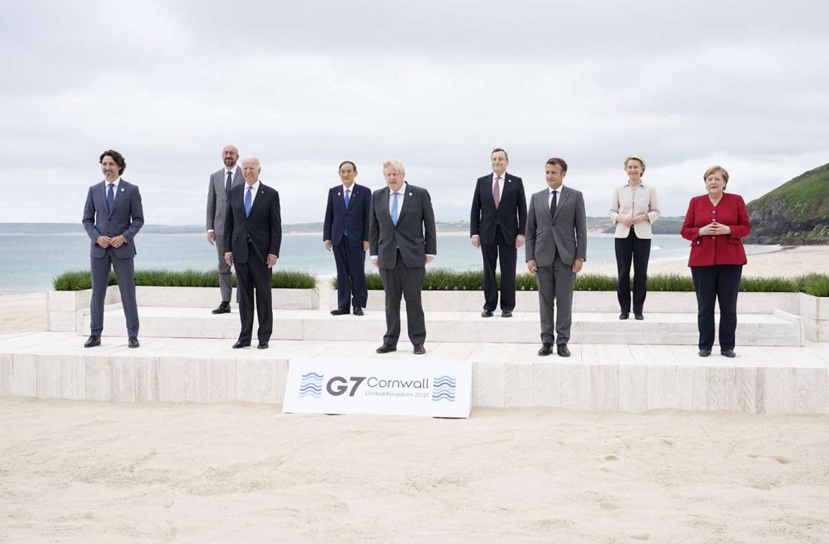 Die Regierungschefs der G 7 tagen in Cornwall. Foto: AFP