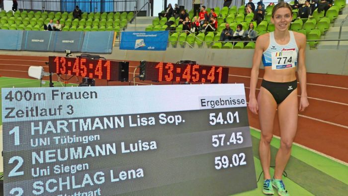 Lisa Sophie Hartmann wird  deutsche Hochschulmeisterin über 400 Meter