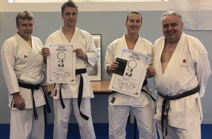Karate bei der SV Böblingen: Schwarzer Gürtel für Sophia Bauer und Tim Lehmann