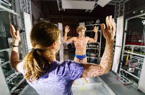 Im Bodyscanner des Max-Planck-Instituts in Tübingen wird der menschliche Körper neu vermessen. Foto: Wolfram / Scheible/MPI-IS