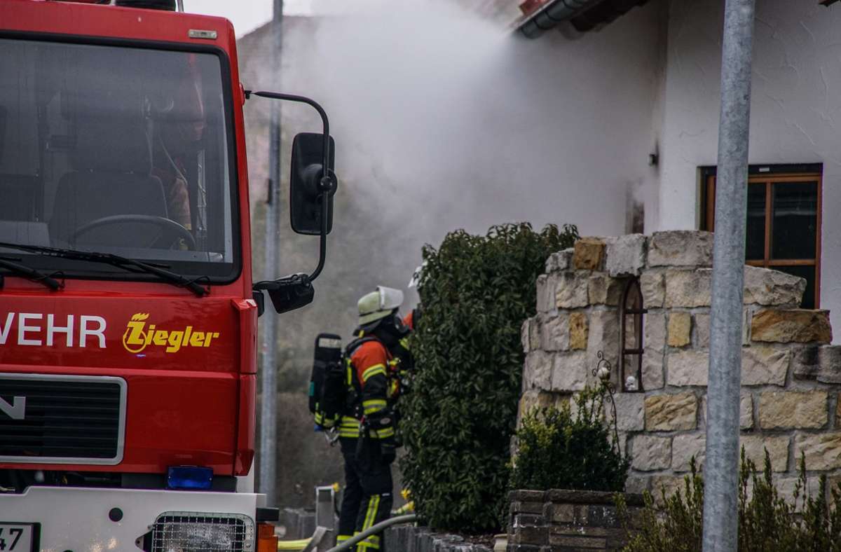 Im Keller eines Einfamilienhauses in Gültstein ist ein Brand ausgebrochen