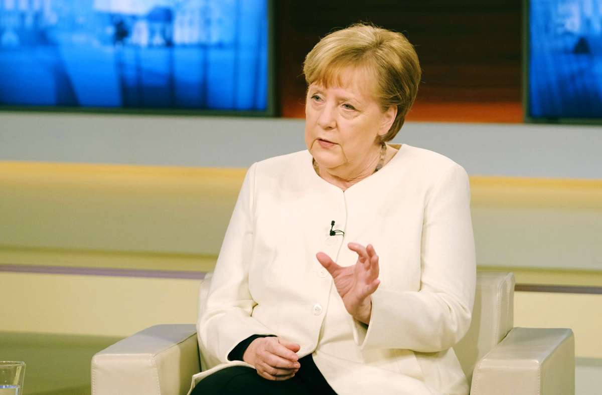 Bei „Anne Will“ tadelt Bundeskanzlerin Angela Merkel  öffentlich den Umgang der Ministerpräsidenten mit der Pandemie. Foto: dpa/Wolfgang Borrs