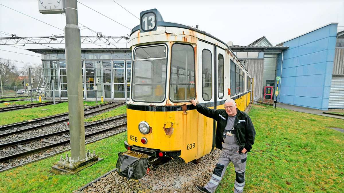 Hingucker in Remseck: Straßenbahn-Oldie steht für revolutionäre Ära