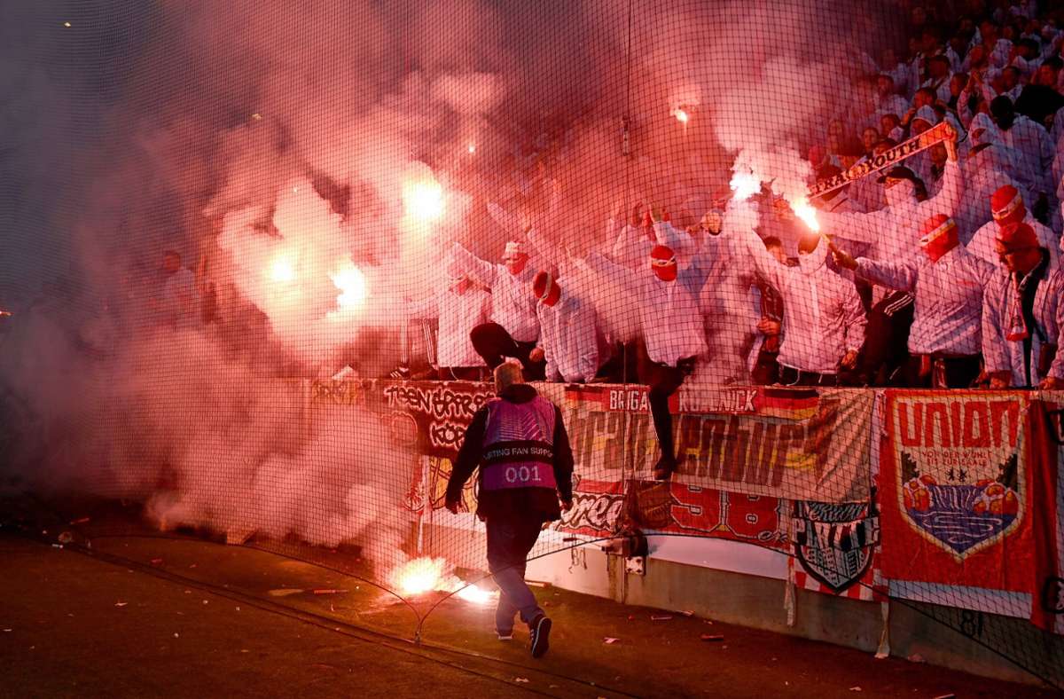 Schockierende Szenen der Union-Anhänger in Malmö. Foto: IMAGO/Matthias Koch