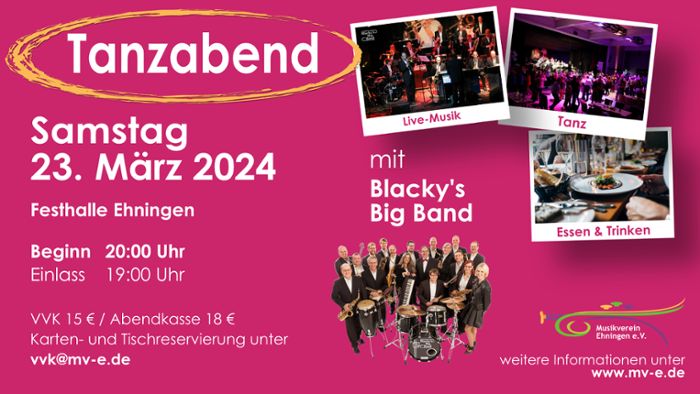 Tanzabend mit Blacky’s Big Band in Ehningen
