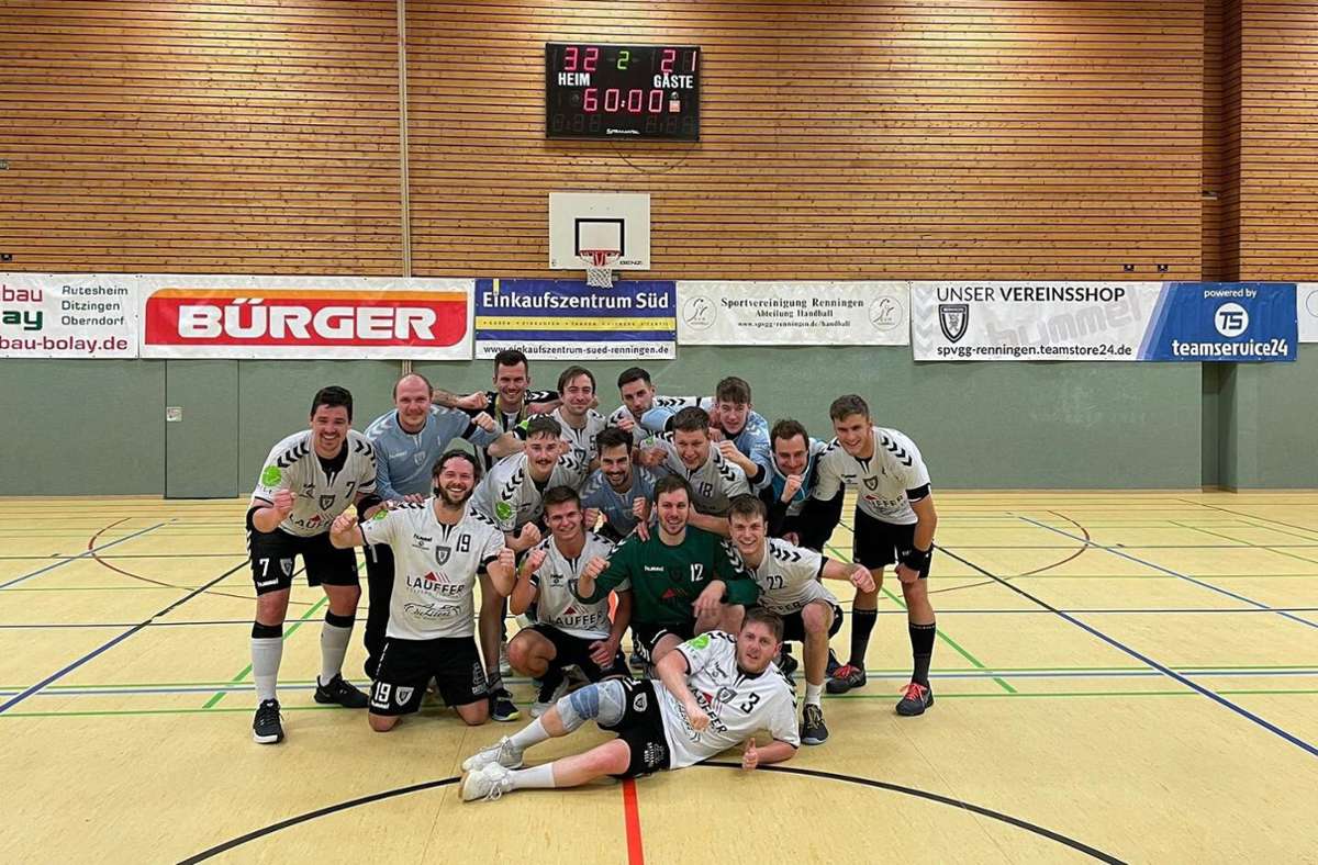 Weiterhin Tabellenführer: Die SpVgg Renningen freut sich über ihren 32:21-Derbysieg gegen die HSG Schönbuch II. Foto: Facebook SpVgg Renningen