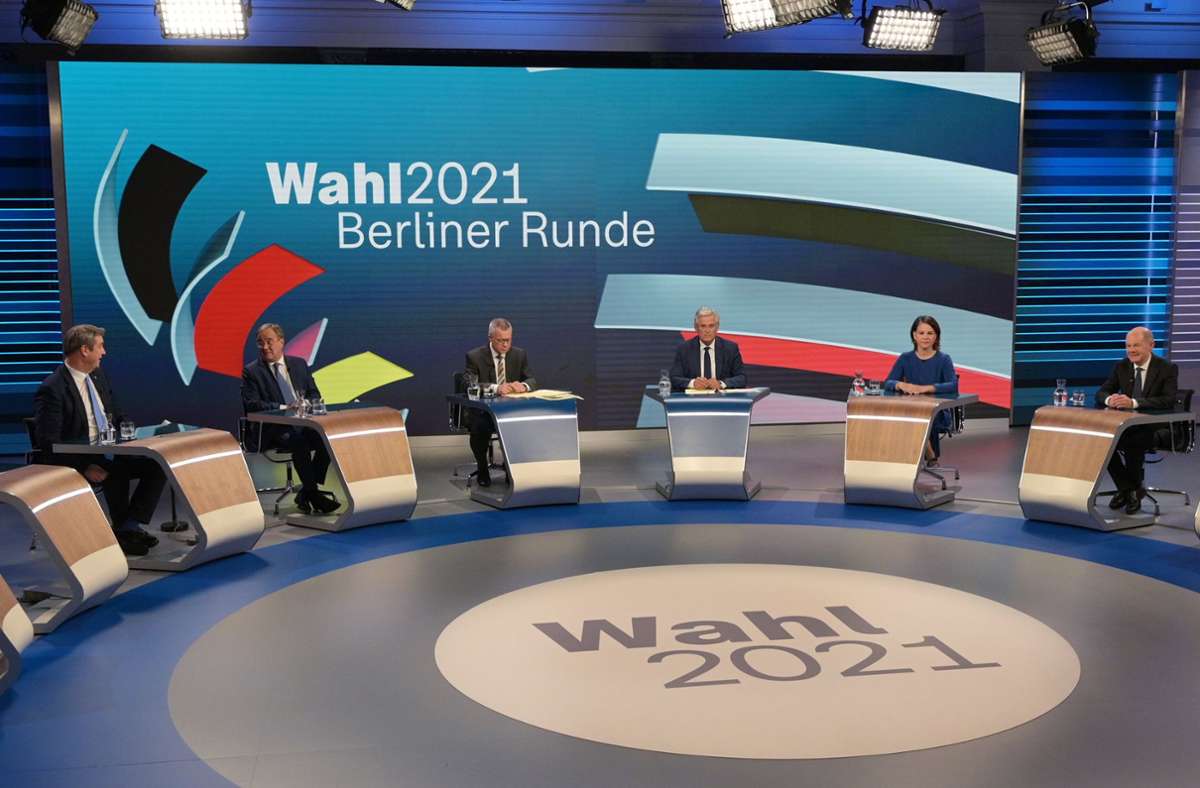 Berliner Runde von ARD und ZDF: Ein erster Flirt von Grünen und FDP