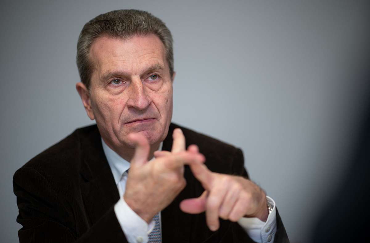 Günther Oettinger: Ex-EU-Kommissar  für Armin Laschet als Kanzlerkandidat