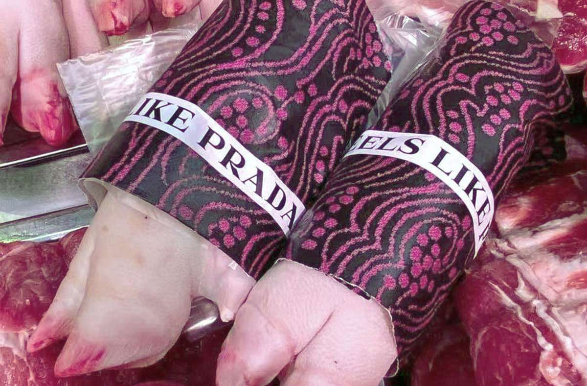 Umstrittene Aktion von Prada in Shanghai: Spargel und Schweinefüße in Papier von Luxusmarke