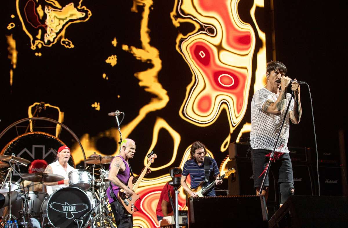 Die Red Hot Chili Peppers am 9. Oktober 2022 in Austin, Texas: Chad Smith, Flea, John Frusciante und Anthony Kiedis (von links).